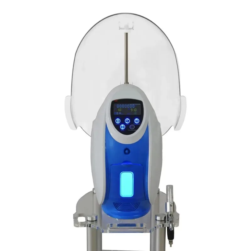 Newest Korea O2ToOxygen Dome Facial Therapy Anion Generato Skin Mouisture Acne Removal Oxygen Spray Jet Facial Mask Machine