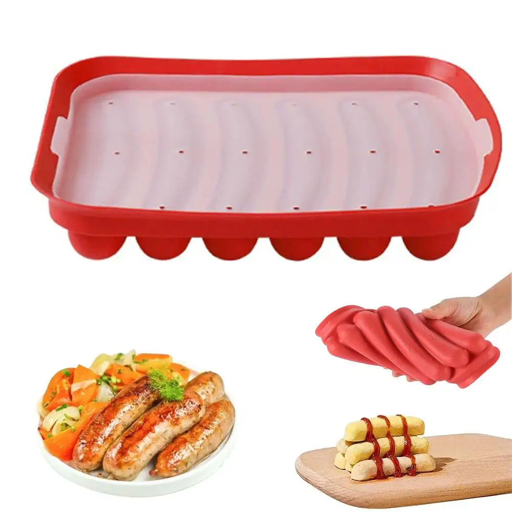 Sausage Maker Mould 6 Grids Silicone Hot Dog Making With Cake Kitchen 2026 DIY Baking Moulds Sausages Household Molds Lid H P6M8