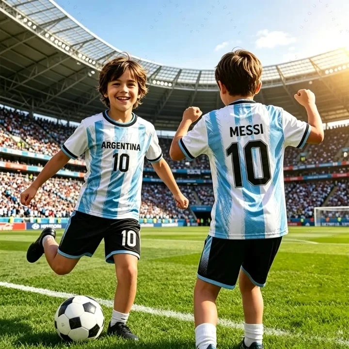 2026 Summer Special Messi Set Women Men Harajuku Argentina Fans Shirt Or 10 Football Jersey Tee Shorts Kids 2 Piece Set Choice