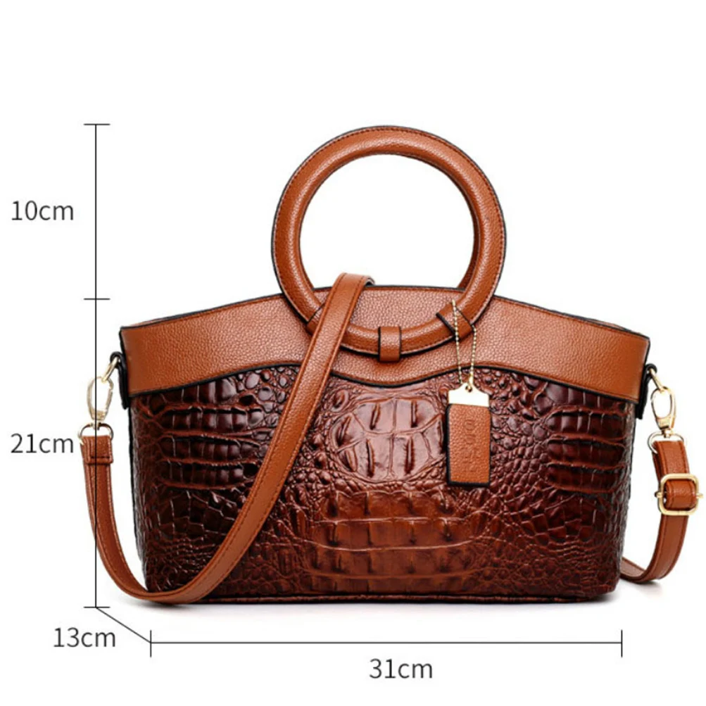 Imagem -03 - Bolsa de Couro Crossbody Crocodilo Feminina Bolsa de Ombro Feminina Bolsa Retrô Bolsas de Luxo 2023