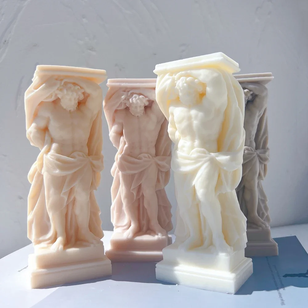 Unique Bust Sculpture Soy Wax Candle Mould Atlanta Statue Silicone Mold Greek Mythology Home Decor