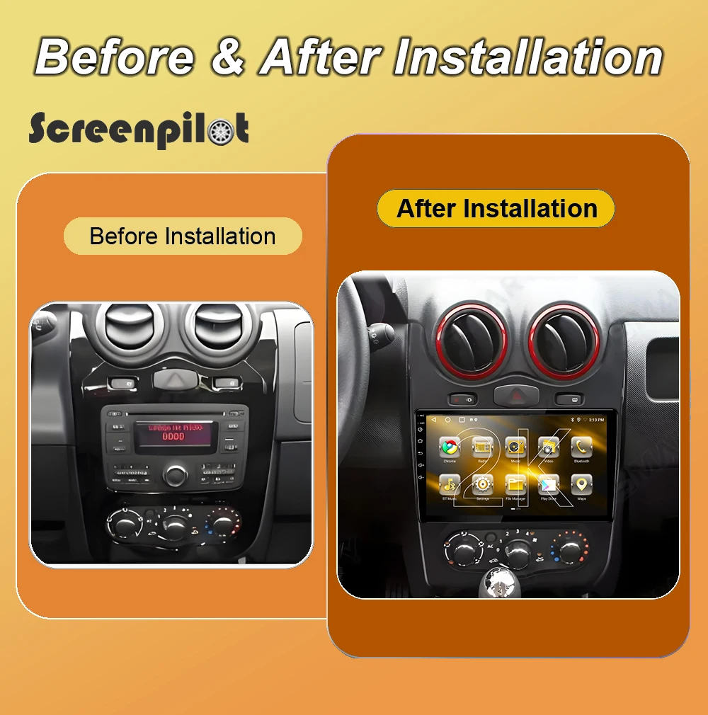 9 Inch Android 16 Car Radio Stereo For Renault Sandero Stepway GT 2013-2014 Multimidia Player GPS Carplay Android Auto 5G RDS