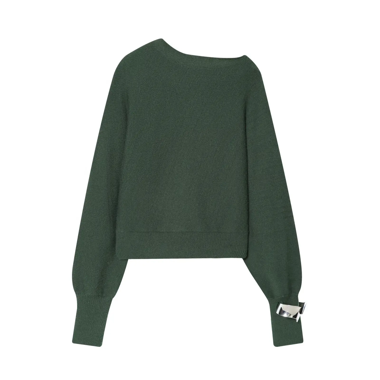 VROUW mode Europese en Amerikaanse stijl winter nieuwe armband decoratie asymmetrische gebreide trui met lange mouwen Mujer