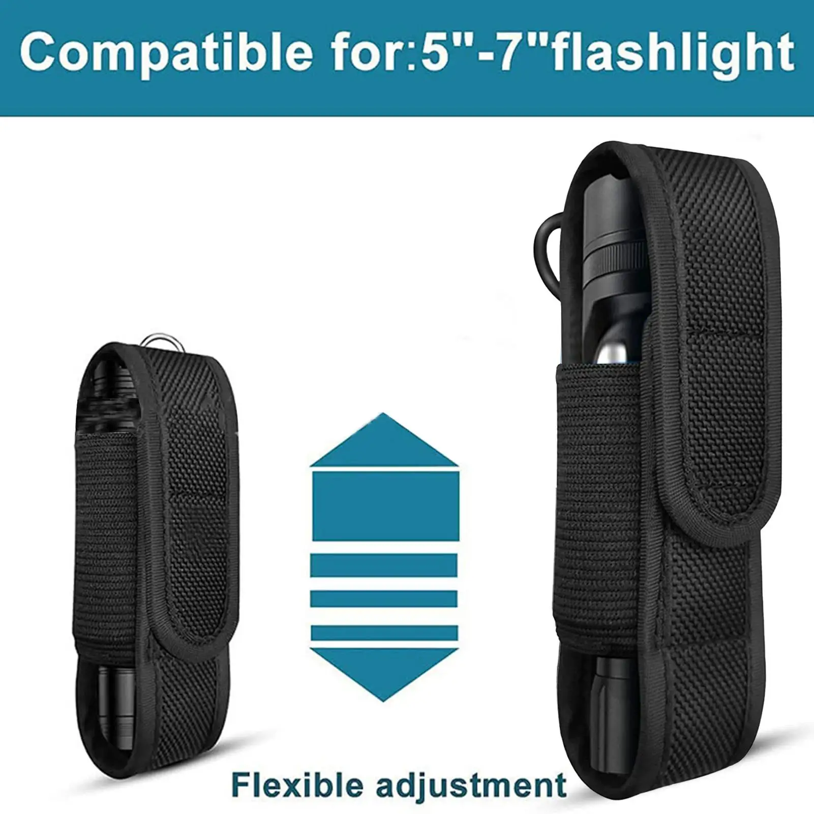 LED Flashlight Protective Case Outdoor Waist Flashlight Leather Cases Cycling Flashlight Storage Bag  for Outdoor Hiking Hunting view 5