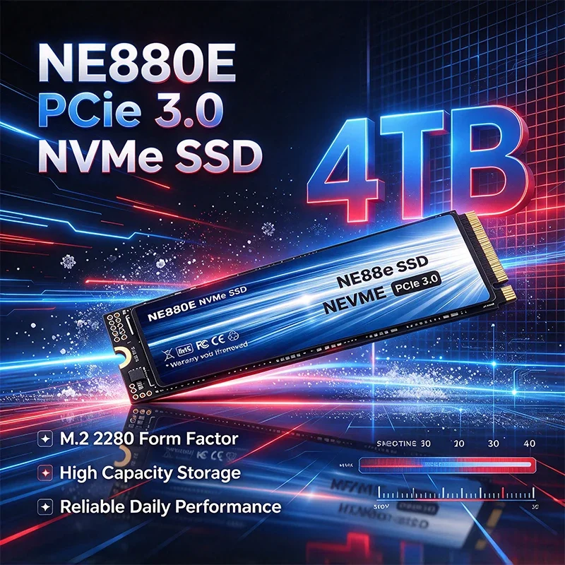NE880E M.2 2280 NVMe PCIe 3.0x4 SSD TLC 3D Internal Solid State Drive 500GB‑4TB For Gaming Desktop Laptop PC Storage