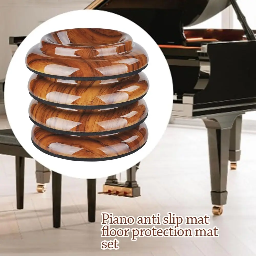 ABS Piano Mats Solid Wood Black / Wood / Brown Piano Foot Caster Pads Soundproof Moistureproof Piano Feet Protection Pad Piano