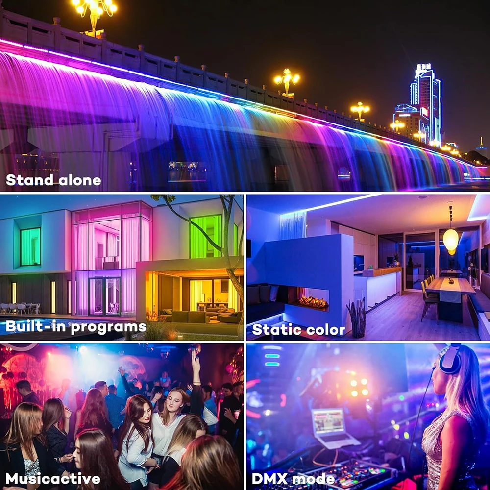 60W Led-Schijnwerper Rgb Kleur 4 Modus Multi-Verlichtingseffect Podiumlicht Superheldere Wandlamp Sfeerlicht Voor Feestvakantie