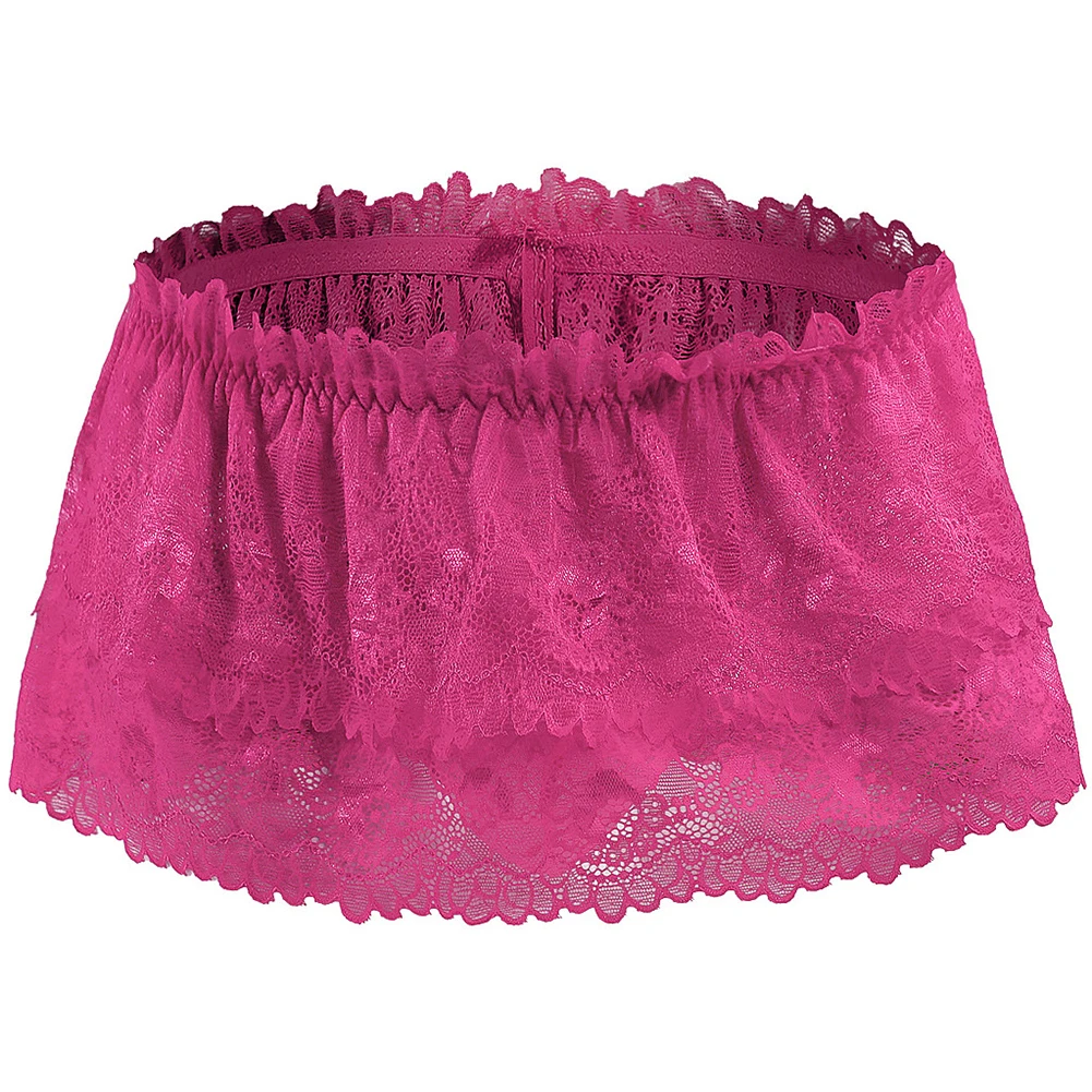 Gay Man Lace Cake Mini Skirt Sissy Penis Pouch Skirts Cross-dresser A-line Bubble Skirts Underwear Sissy Erotic Lingerie