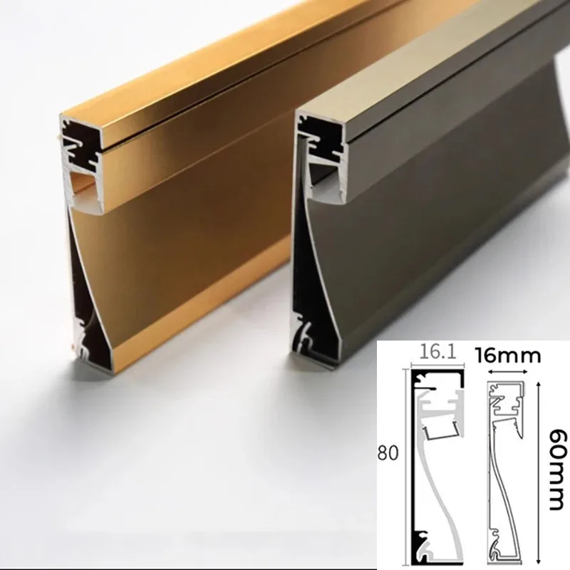 

Recessed Wall Mount Aluminum Profile LED Skirting Board Kitchen Bedroom Book Channel Decoration Corner Bar Lights Strip