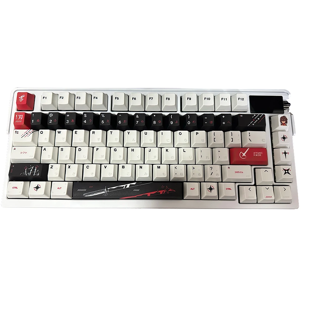 Giappone Anime Yukiaim Copritasti Wooting Keycap Tastiera meccanica Cherry Profilo Sublimazione della tintura Bianco Nero Cap 131 tasti
