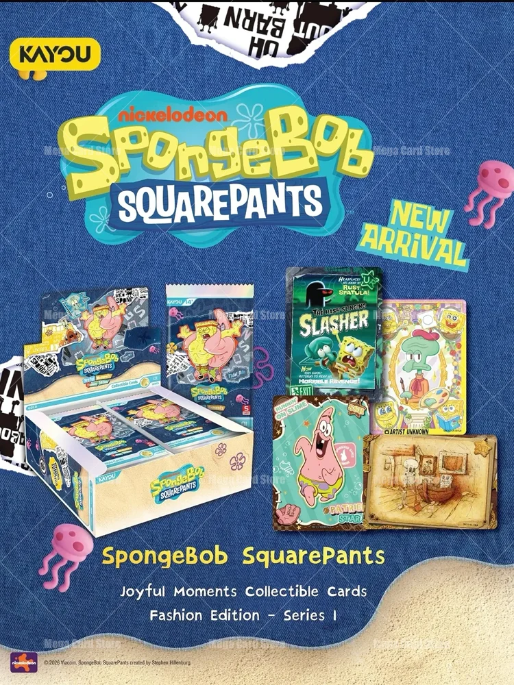 KAYOU SpongeBob Card Wonderful Time Deluxe Pack Vol.3 Original Sammelkartenspiel Spielzeug Geschenke für Feiertage und Geburtstage Hobby für Frauen und Männer