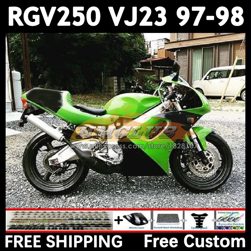 Body Kit For SUZUKI black stock RGV250 SAPC VJ23 97 98 20No.102 RGVT250 VJ 23 RGV-250 RGVT RGV 250 CC 1997 1998 Full Fairing Set