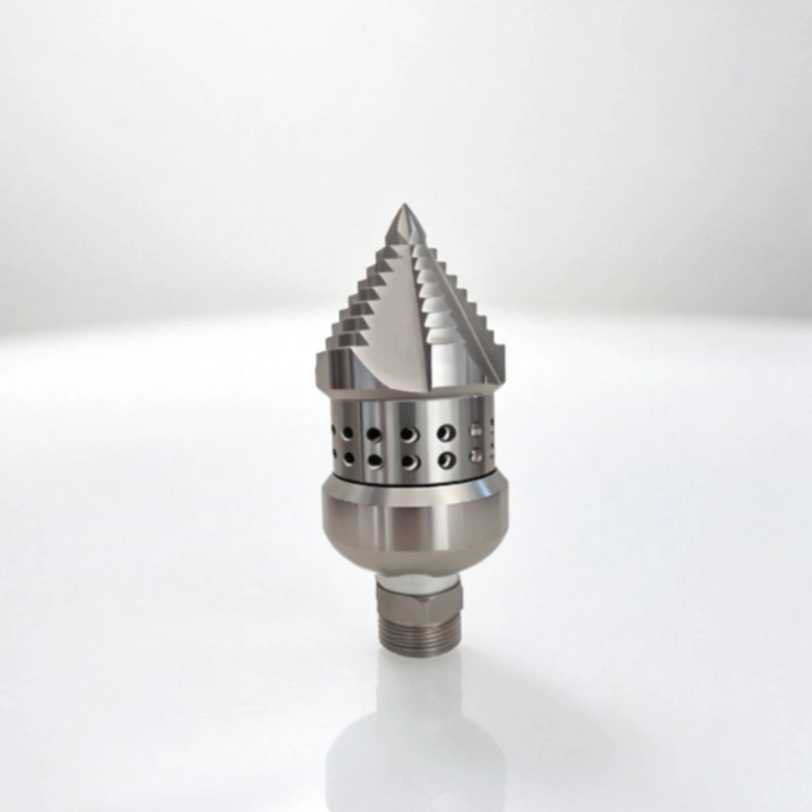 Nozzle with Rotary Head Stainless Steel Rotary Spray Head Drain-Cleaning Nozzle Rotating Threaded for Plumbers