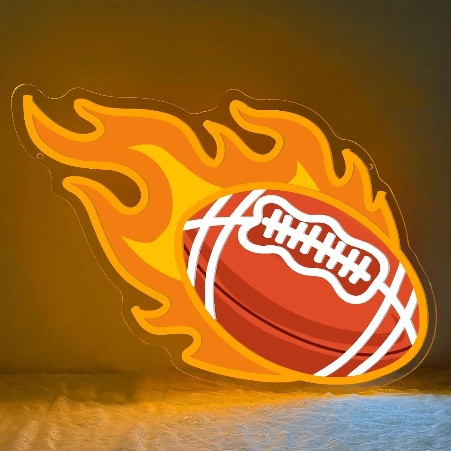 Football Neon Sign USB Dimmable LED Light for Bedroom Game Room College Party Man Cave Sport Aesthetic Decor Gifts Night Light
