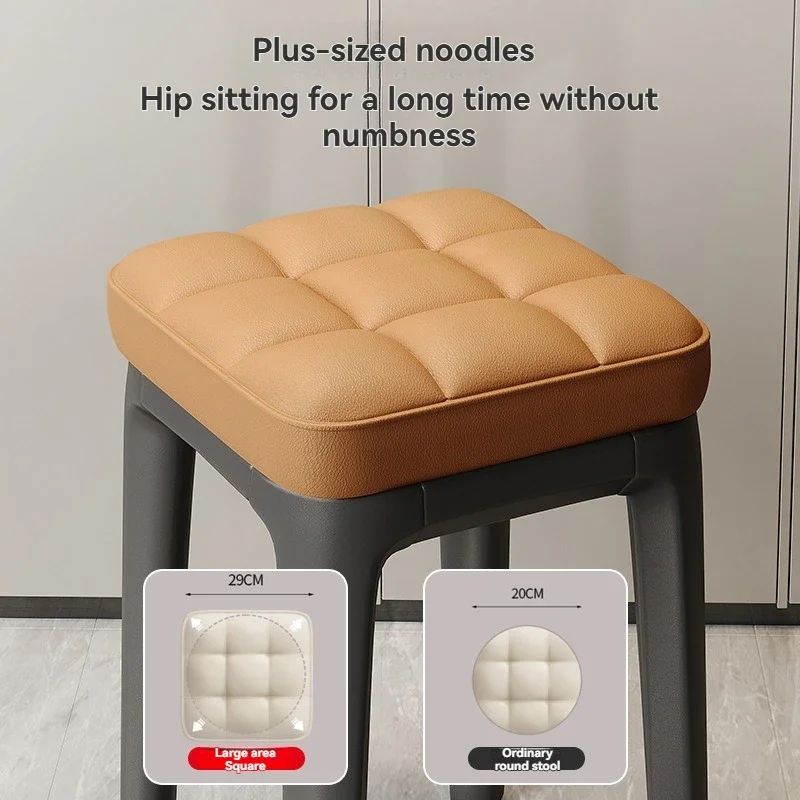 Dining chairs, thickened soft bags, square stools, living rooms, dining rooms, stackable low stools, shoe changing stools at the