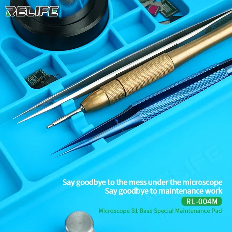 RELIFE mikroskop RL-004M, bantalan pendukung insulasi panas, bantalan kerja silikon penyolderan dasar B1