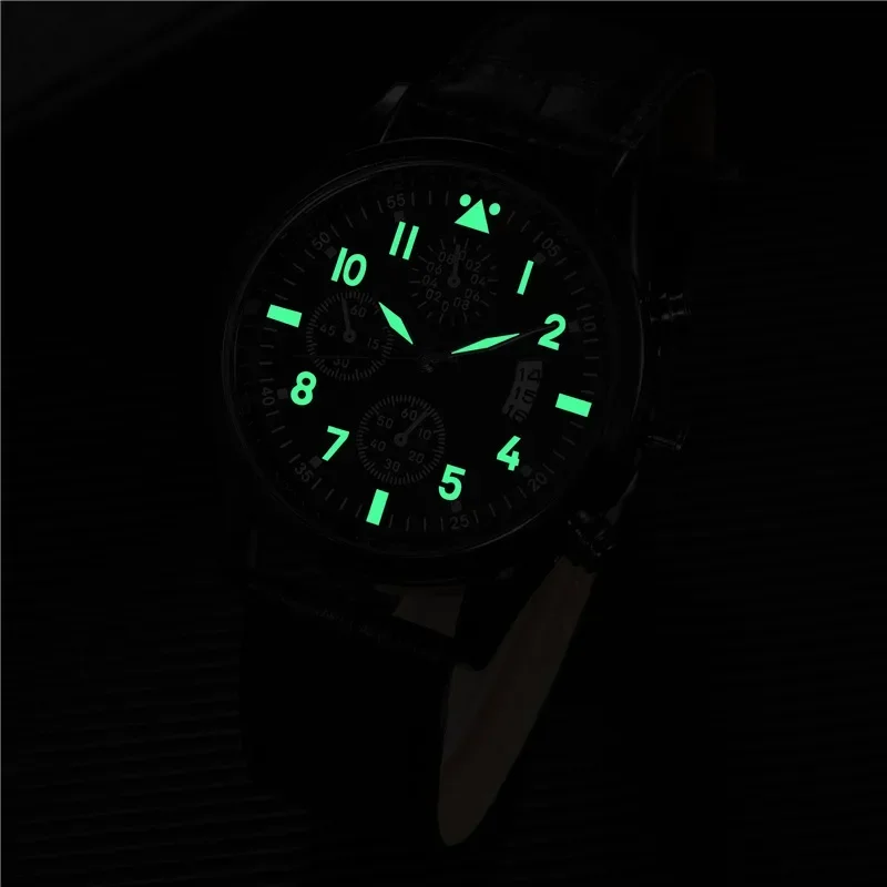 남성용 인기 가죽 시계, 달력 발광 기능 시계, 패션 쿼츠 손목시계, Relogio Masculino