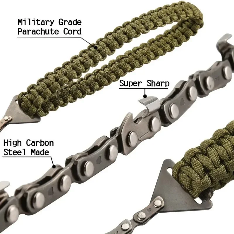 Manual Hand Braided Rope Chain Saw Portable Emergency Camp Survival Wire Cutter Portable Outdoor Camping Hiking Tools