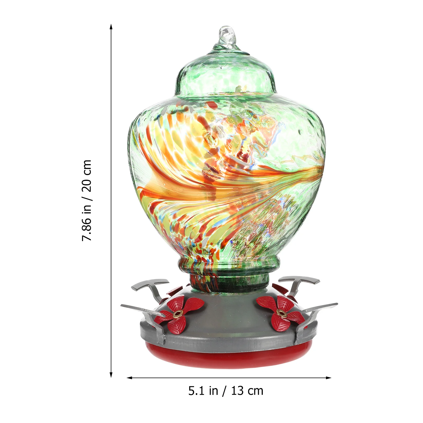 

1Set Glass Painted Bird Feeder Practical Durable Bird Food Dispenser Clear Glass Feeding Tool for Birds Water Feeding Supplies