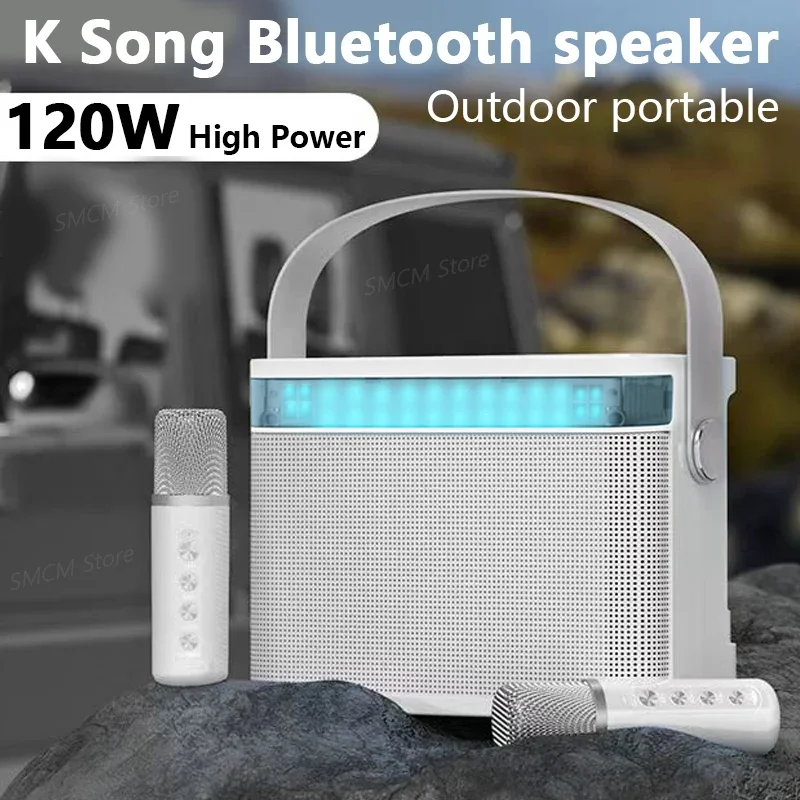 

120W High Power RGB Pickup Rhythm Light Wireless Portable Microphone Bluetooth Speaker Sound Family Karaoke TF Subwoofer Ys-224