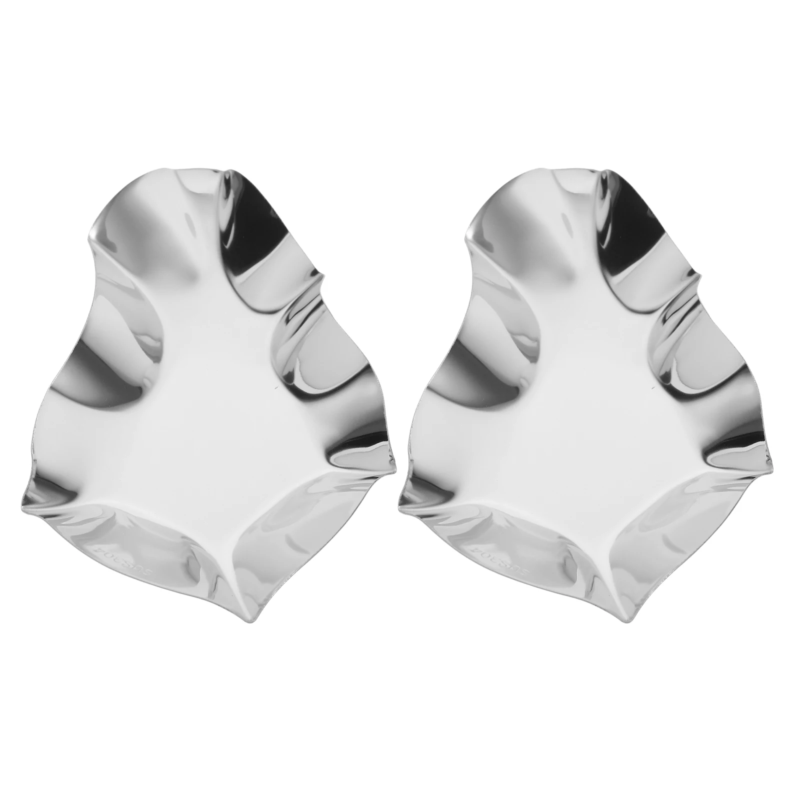 

2pcs Stainless Steel Oyster Plate Multi-Functional Spoon Holder Large Capacity For Sauces Spoons Oyster Dish Clam Shells Utensil