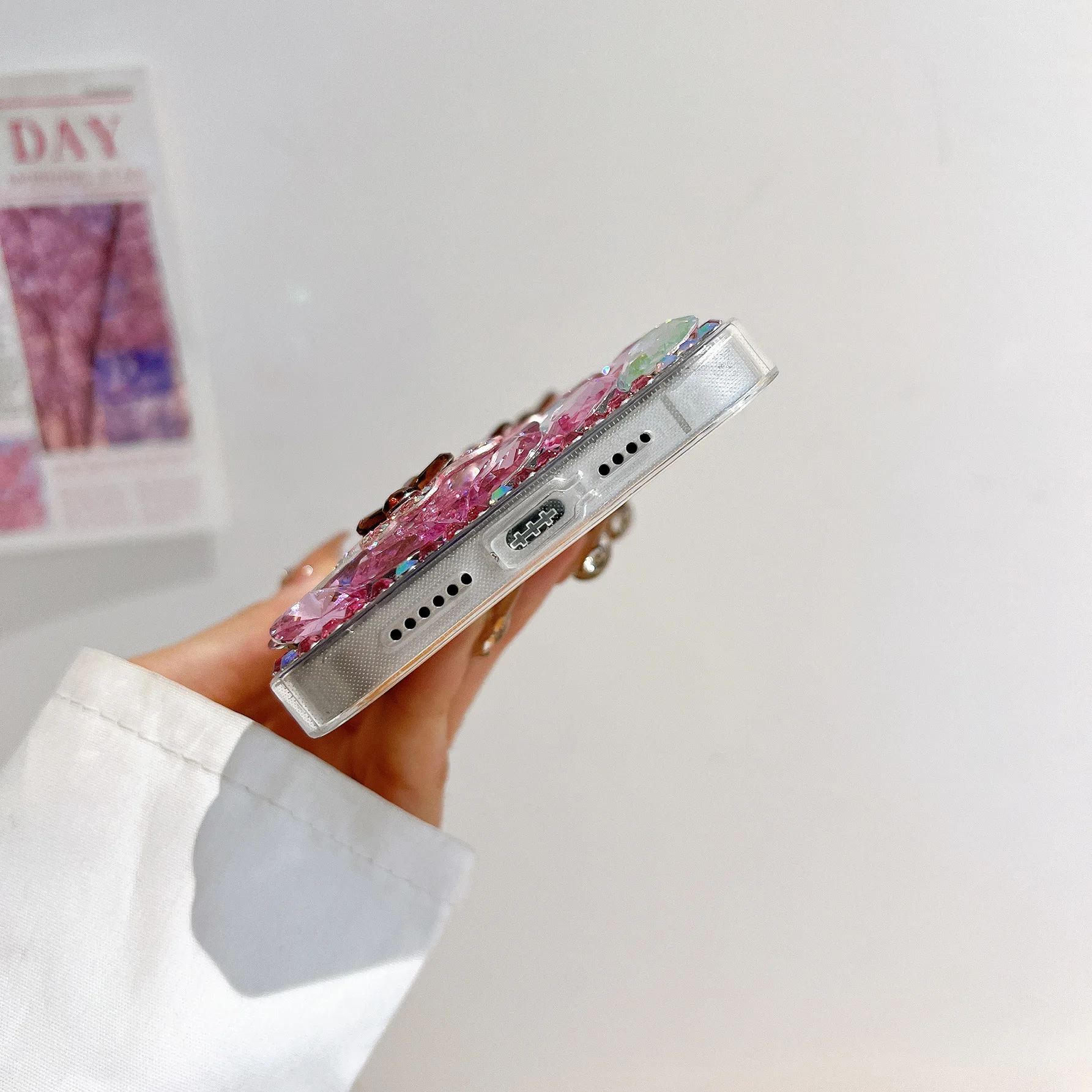 حافظة هاتف كريستال فاخرة لهاتف OPPO Realme Narzo N61 4G Note 60 60X 50 GT Neo 5 غطاء حماية ماسي بلينغ بتصميم زهور