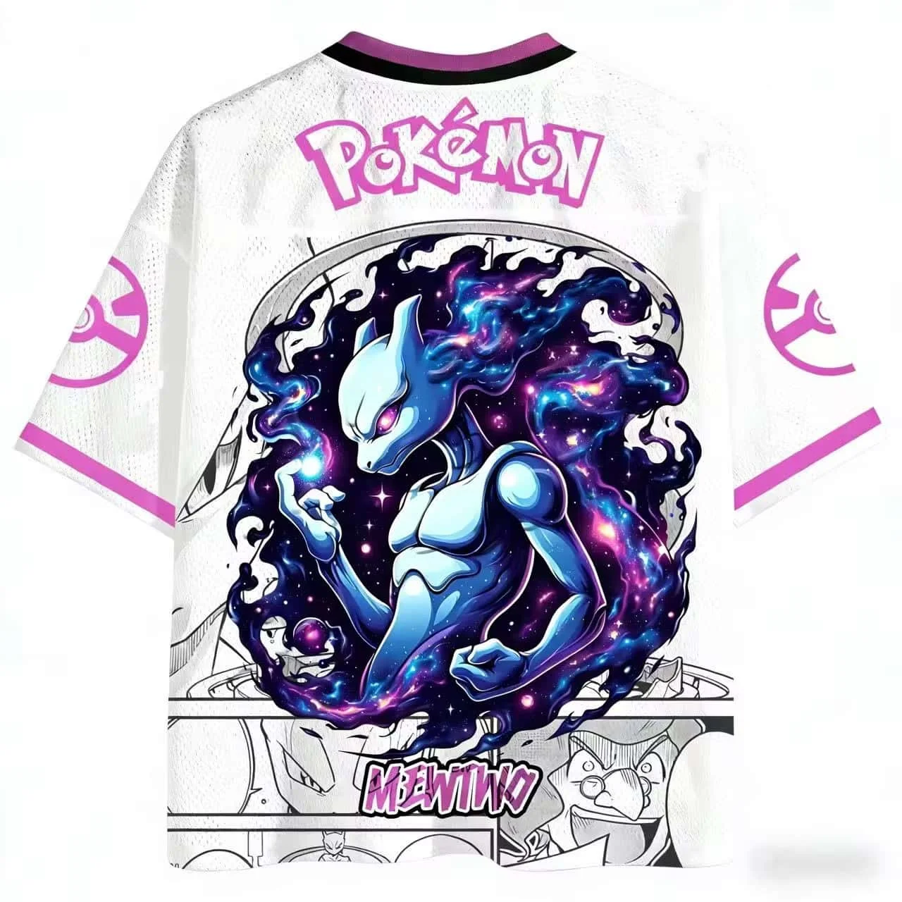 Summer Geng Ghost Theme Baseball-Stil, 3D-atmungsaktiv, schnell trocknend, V-Ausschnitt, kurzärmliges T-Shirt für Eltern und Kinder, passend für die ganze Familie, Kinder – Detail 6