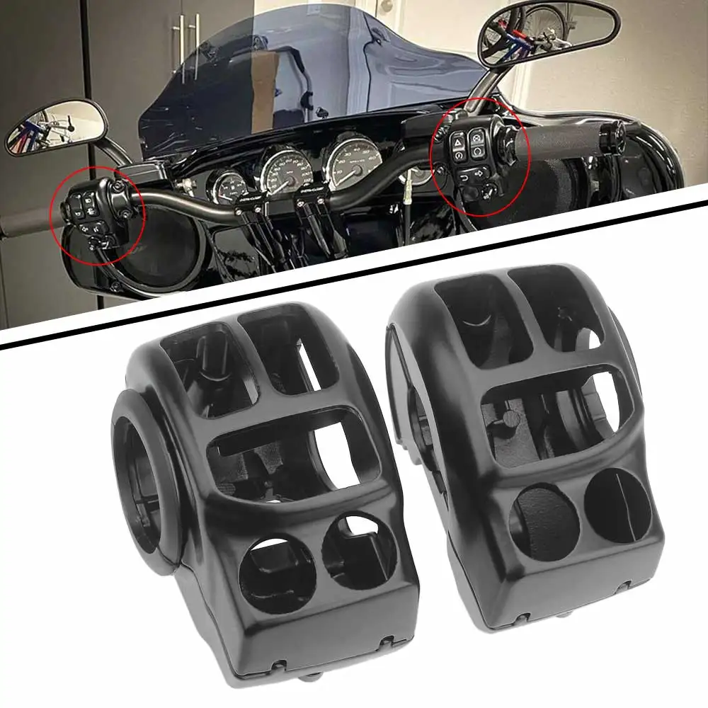 

Motorcycle Handlebar Control Switch Housings Cover Kit For Harley Touring Street Road Electra Glide FLHX FLHTK Road King 2014+