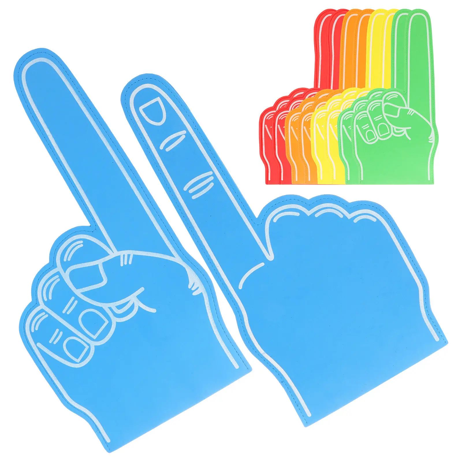 

10 шт. гигантских пенных пальцев для болельщиков, разноцветные, для спортивных мероприятий и вечеринок, реквизит для поддержки команды