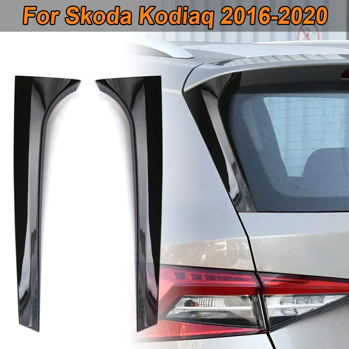 2PCS/SET For Skoda Kodiaq 2016-2020 Rear Window Deflector Spoiler Side Splitter Wing Trim Cover Sticker Body Kit Car Accessories