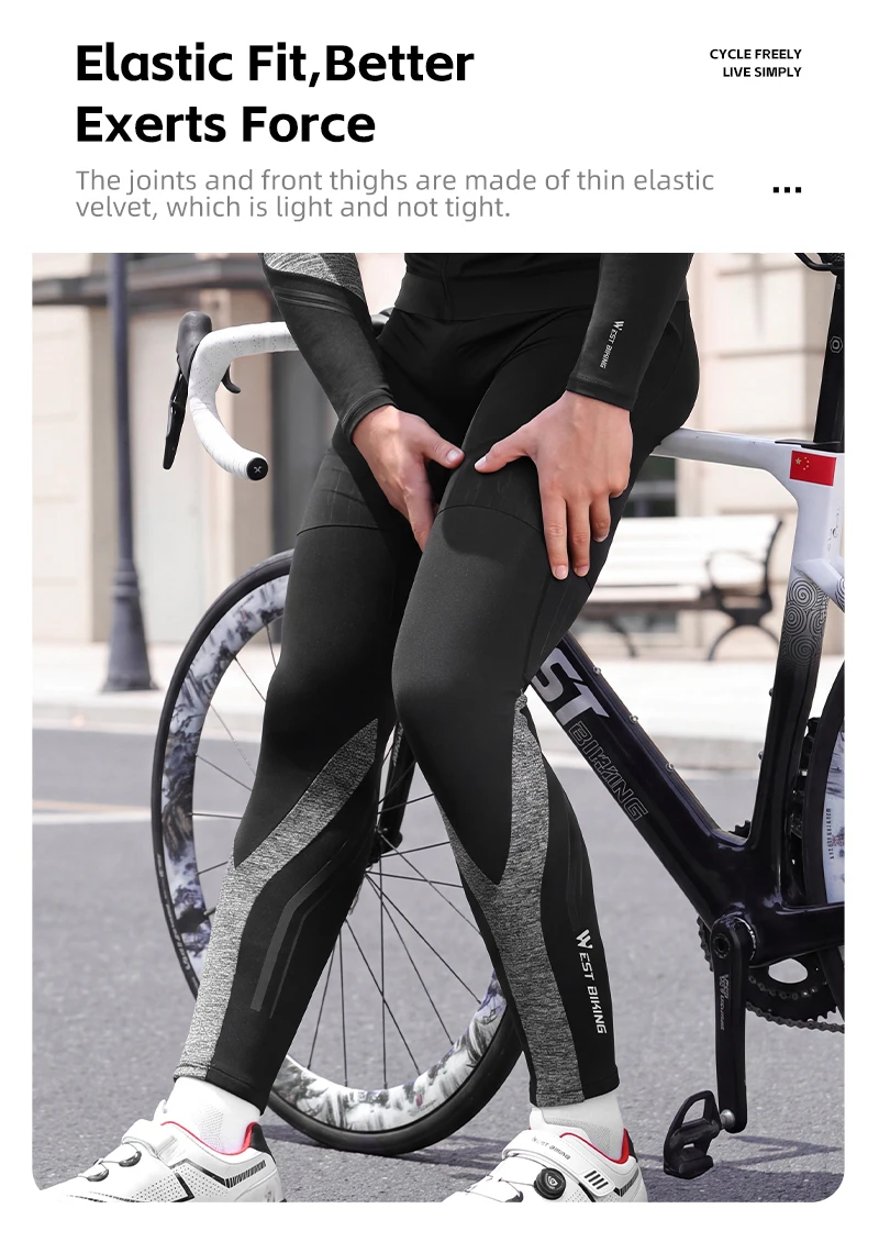 WEST BIKING Fahrrad-Beinwärmer und Armstulpen-Set, Fleece-Thermo-Winter-Fahrrad-Beinkompressionsabdeckungen, Rutschfeste MTB-Rennrad-Ausrüstung – Detail 7