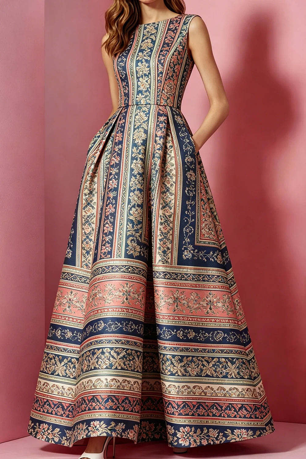 

Women's Fashion Floral Sleeveless Maxi Dress Slim Fit Floor Length Evening Party Dress For Women Summer Elegant Fashion Outfit