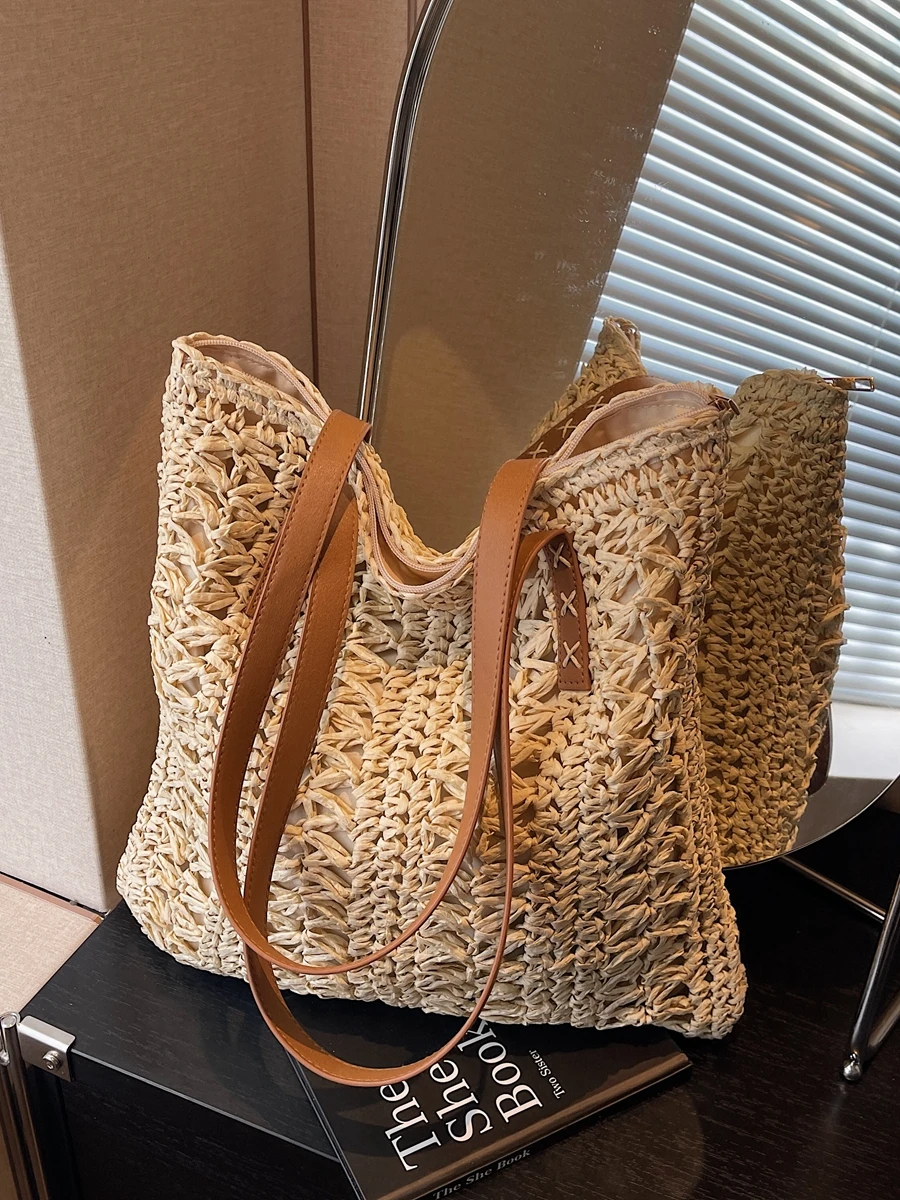 

Летняя большая женская сумка через плечо Capaci St, новинка 2023 года, повседневная большая сумка Faion Beach Vaion, мягкий полиэстер