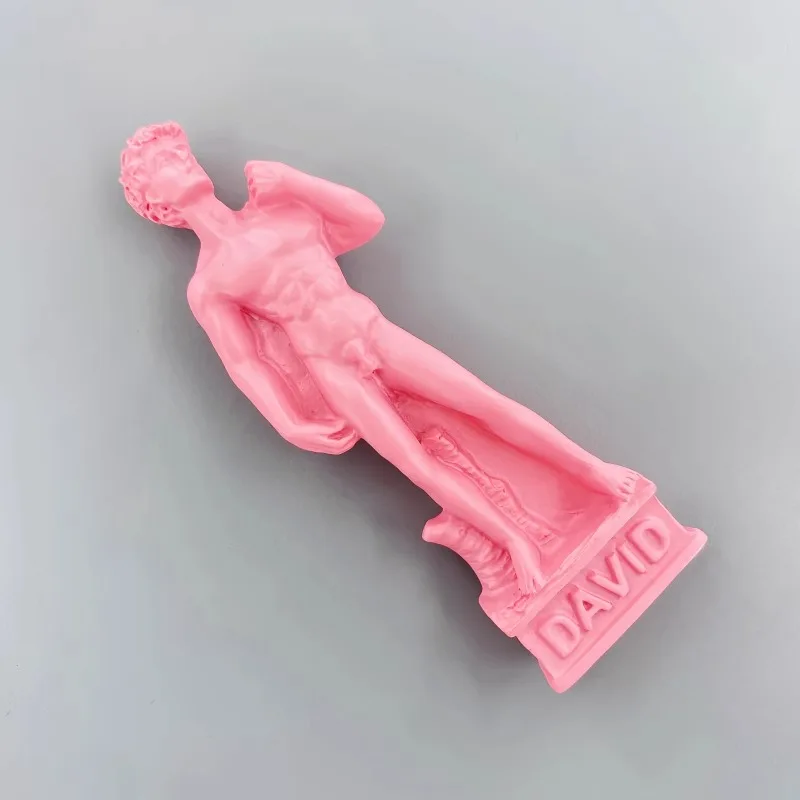 Italian creative tourism memorial resin decorative crafts three-dimensional pink David statue magnetic refrigerator sticker