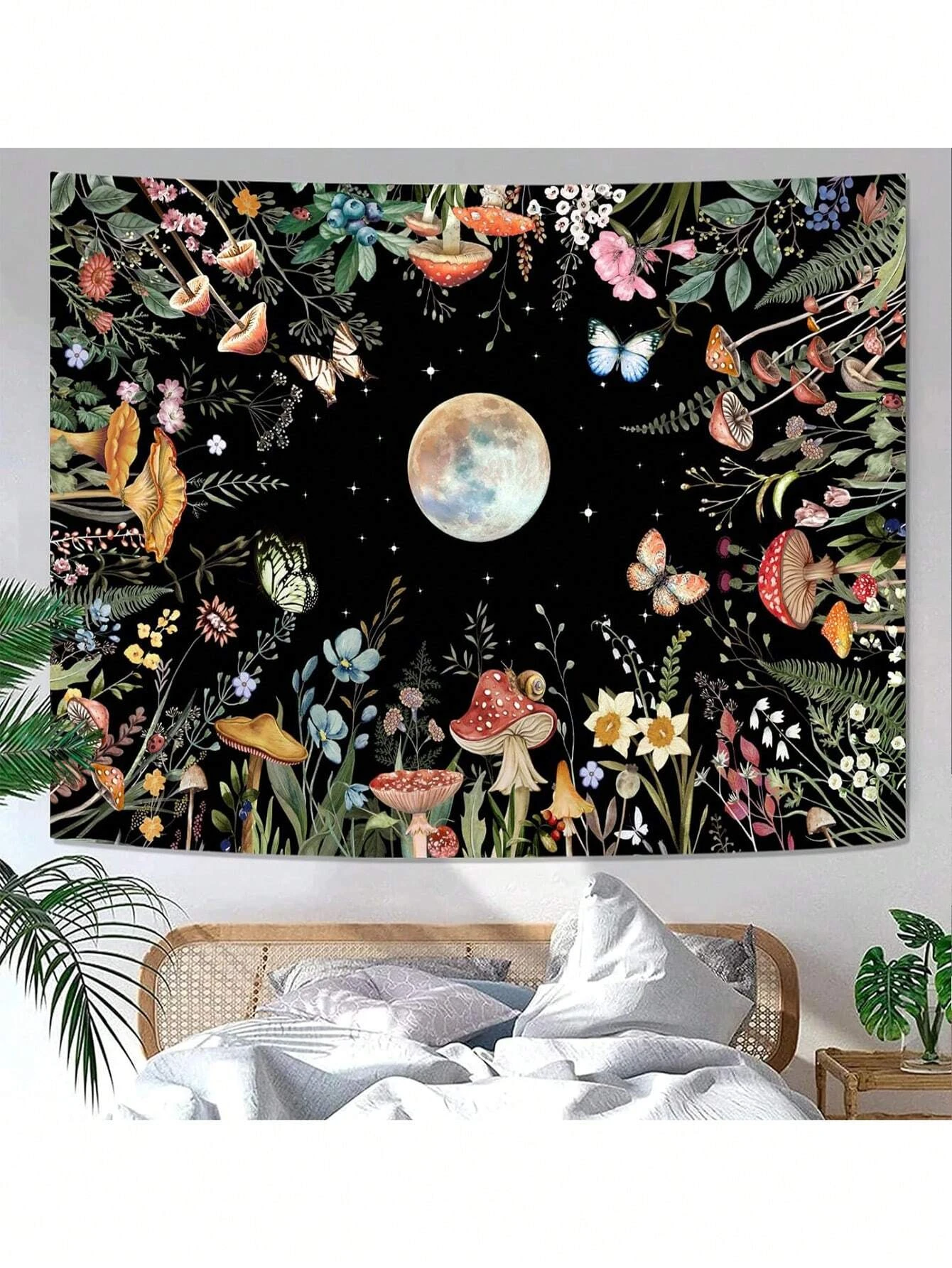 1 قطعة رف الكتب نسيج النبات أحجام متعددة 2D طباعة خضرة خزانة الكتب غرفة الدراسة البوليستر الجدار الشنق غرفة نوم النوم الاسترخاء