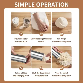 TINSOL Elektrický bezdrátový výrobník nudlí Nabíjecí USB Přenosný lis na nudle Domácí spotřebiče Domácí snídaně Chytrý výrobník nudlí 10 nejlepší prodej stroj na výrobu nudlí - №2