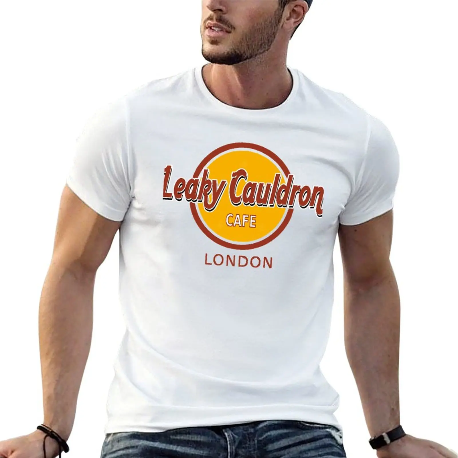 Leaky Cauldron Cafe T-Shirt Basic Simple Design Short Sleeve Shirt