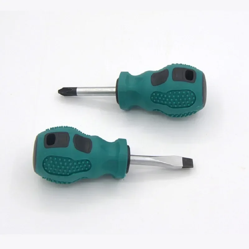 Magnetic Screwdriver Mini Portable Short Shank Screw Driver Rubber Handle Phillips Slotted Screwdriver Repair Hand Tools