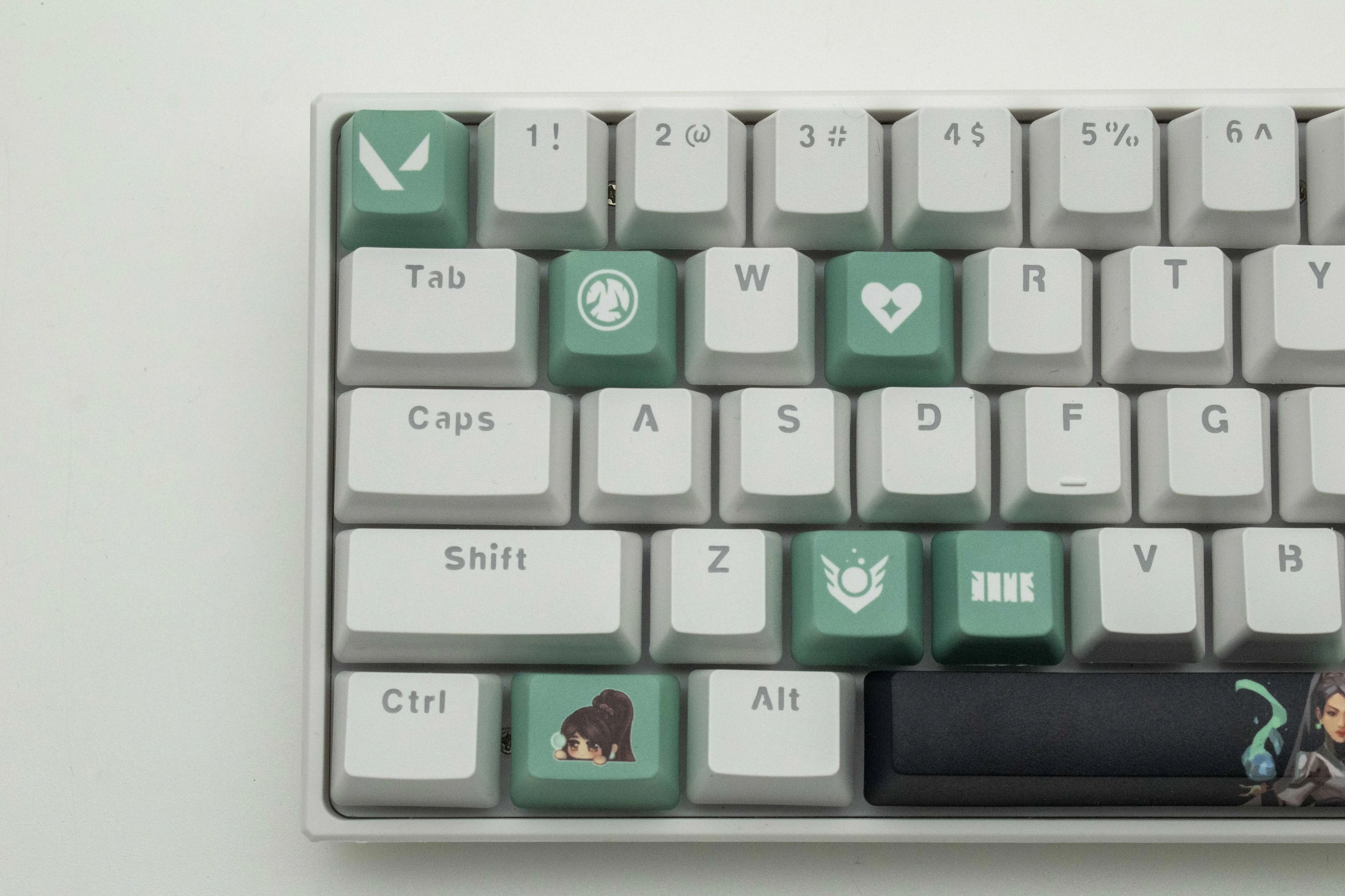 Valorant Keycaps Sage OEM Profile 10 teclas PBT Dye Sub Keycaps