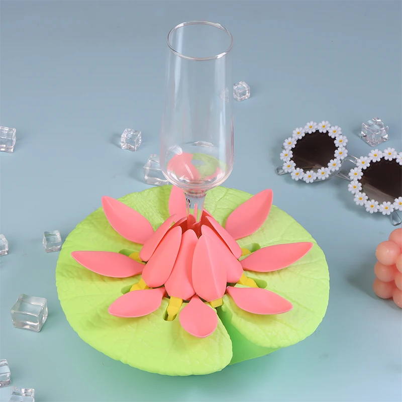 Water Lily Cupholder 3D Pool Water Lily Cup Holder With Self-Adjusting Petals Non-Inflatable Pool And Hot Tub Drink Holders Let