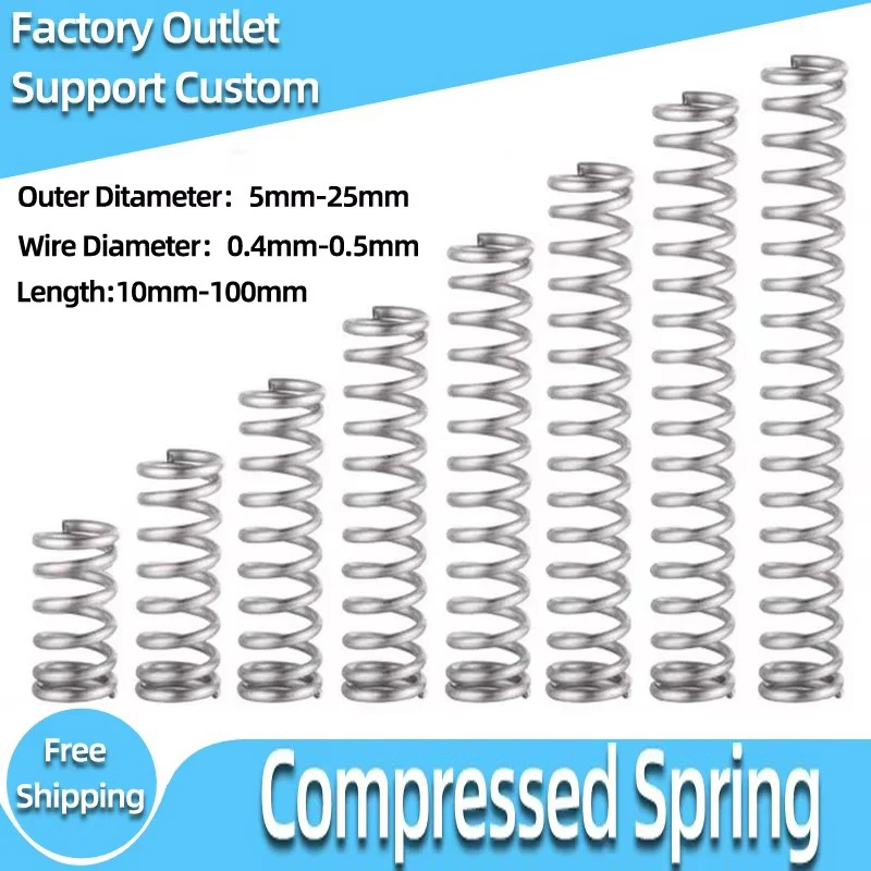 

5PCS Wire Diameter Small Compression Spring Buffer Return Short Spring Release Pressure Spring 0.4mm/0.5mm