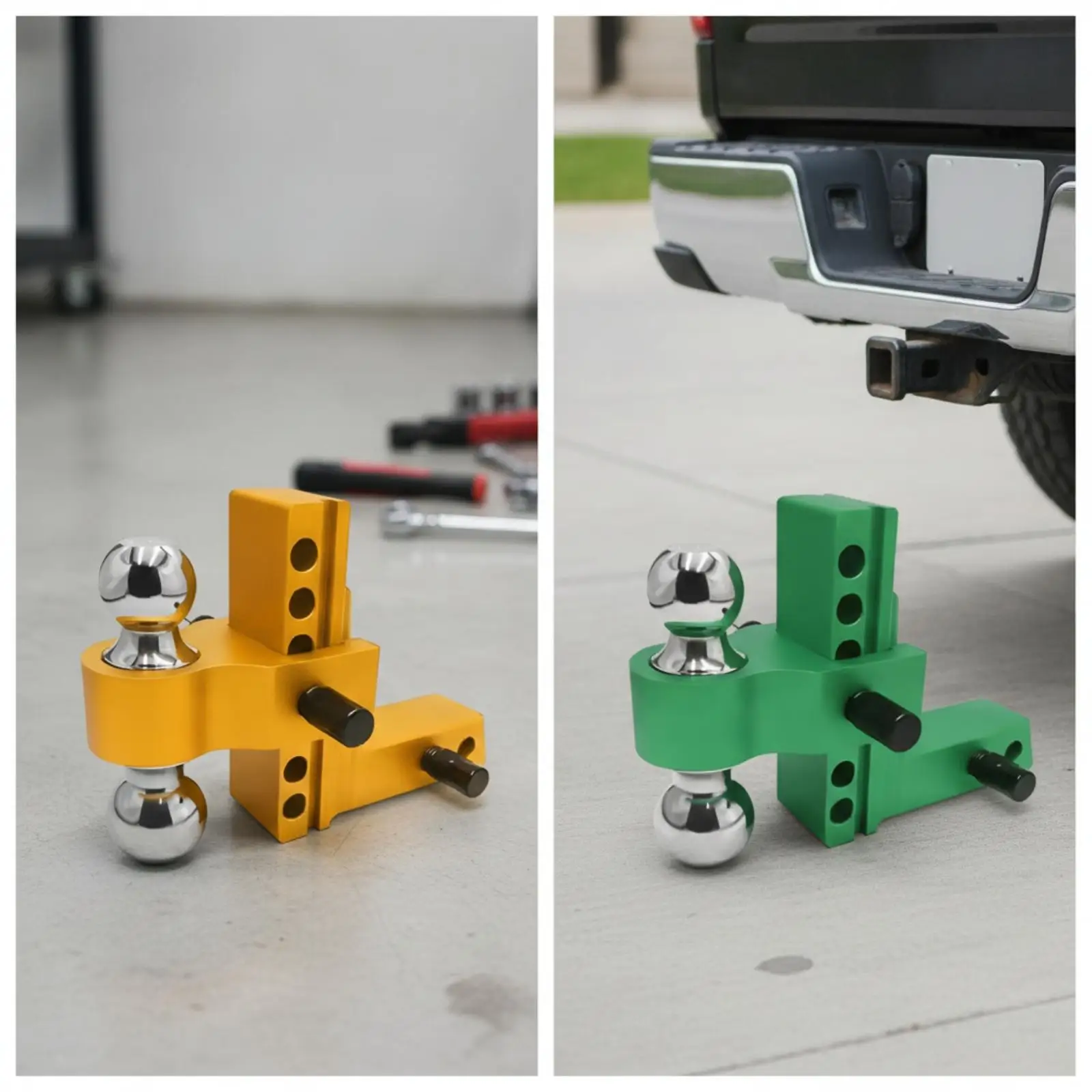 Secure Trailer Hitch Arm Aluminum Alloy Tow Connector with Chrome Ball Head for Stable Utility Trailer Towing System