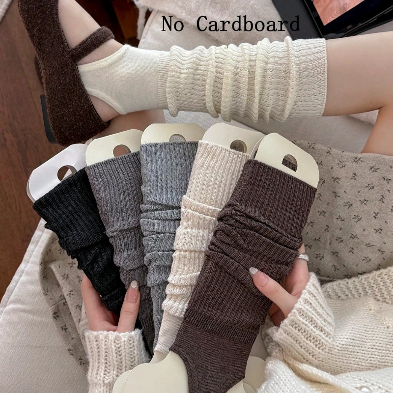 Damen-Beinwärmer Neue Mode Baumwollsocken Herbst Winter Einfarbig Lässige Tägliche Lange Socken Schulstil