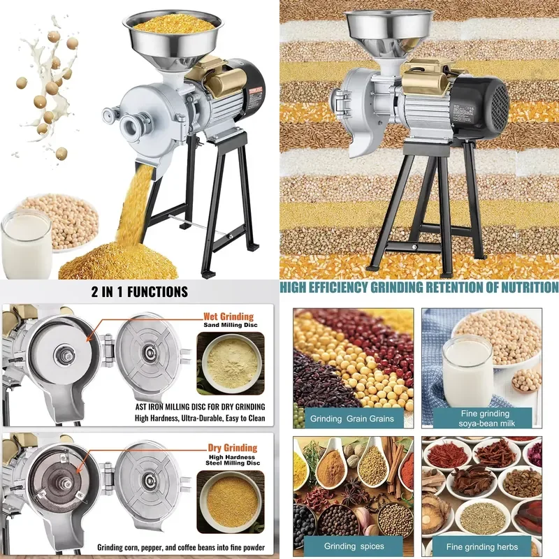 Automatic Flour Mill Machine for Dry and Wet Wheat Corn Soybean Rice Cassava Grain Milling Price