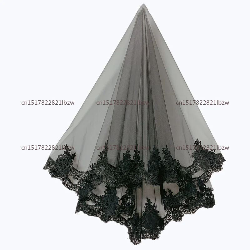 Black Veil Theme Vintage Single Layer 1.5m Black Veil Photo Props