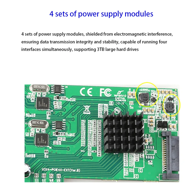 PCIE zu 4-Port USB-Adapter Kartenspiel PCIE-Karten-Controller Extender PCIE-Konverter Erweiterungs karte Riser-Karte PCI Express USB-Hub