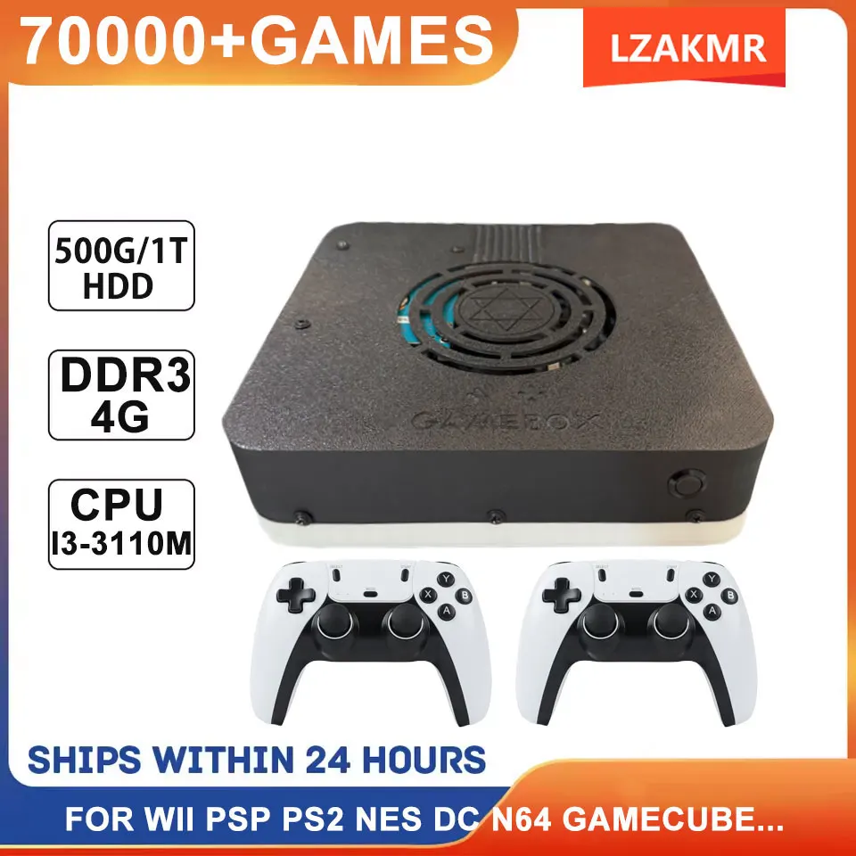 وحدة تحكم فائقة X3 التوصيل والتشغيل على التلفزيون I3-3110M وحدة تحكم ألعاب 1T HDD 70000 + ألعاب لـ Wii PS2 N64 PSP GameCube N64 مقبض لاسلكي