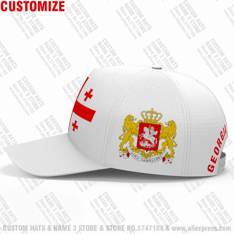 Georgia Baseball Caps Custom Made Name Number Team Logo Hat Geo Country Travel Free Nation Flag Photo Headgear