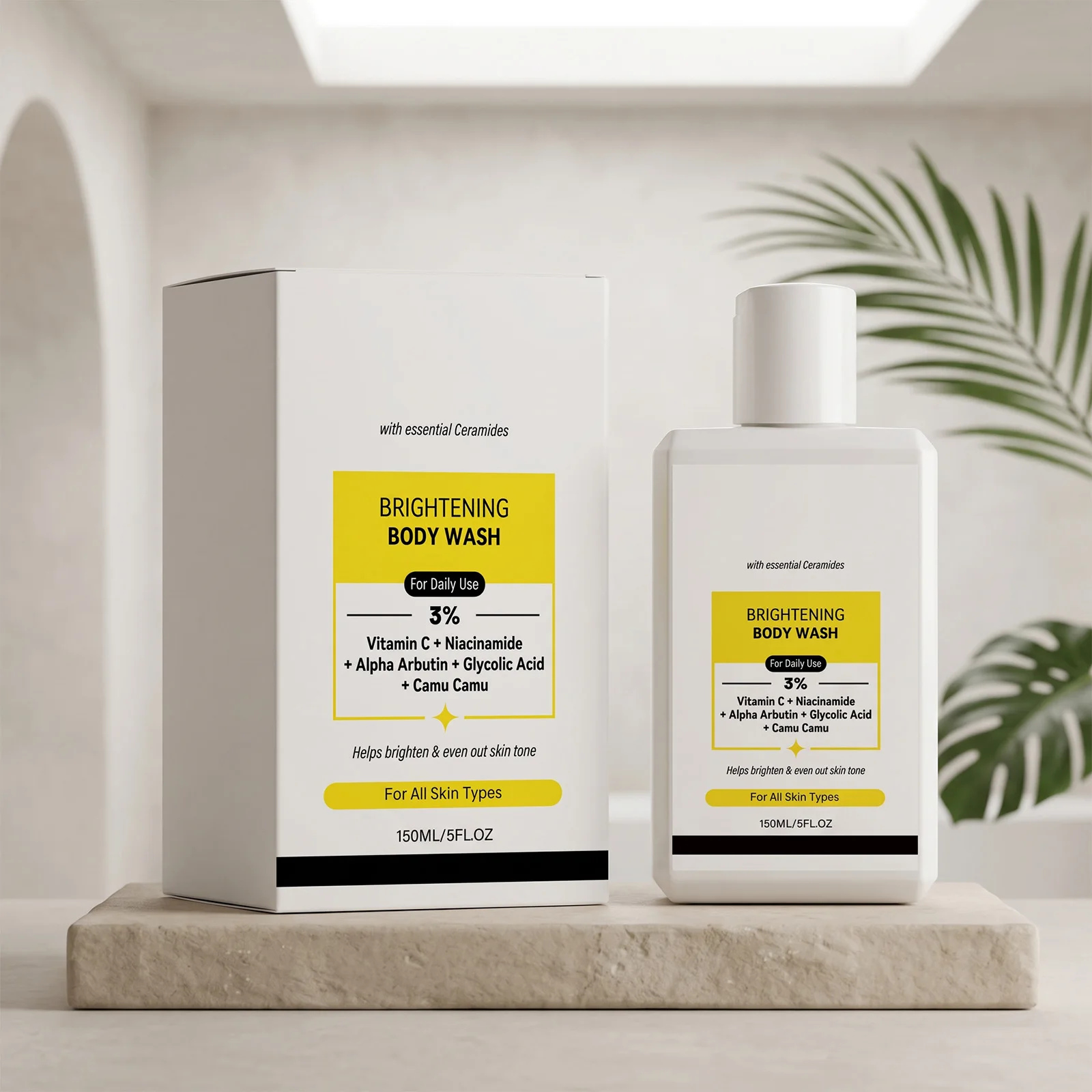 Skin Brightening Body Wash Cleansing Hydration Vitamin C Exfoliating Even Out Skin Tone Soothing For All Skin Types Daily Use