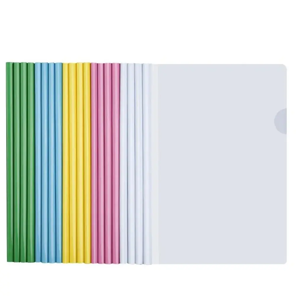 Nuova cartella in plastica A4 Draw Rod forniture aziendali addensate Clip per asta di trazione morsetto per asta per documenti trasparente a forma di goccia